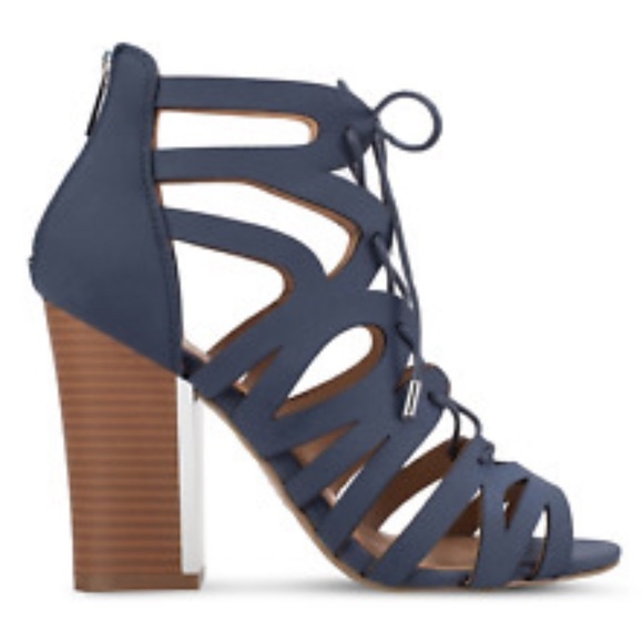 Call it Spring Tavernelle Womens US 10 Navy High Block Heel Gladiator Sandals - Picture 2 of 3